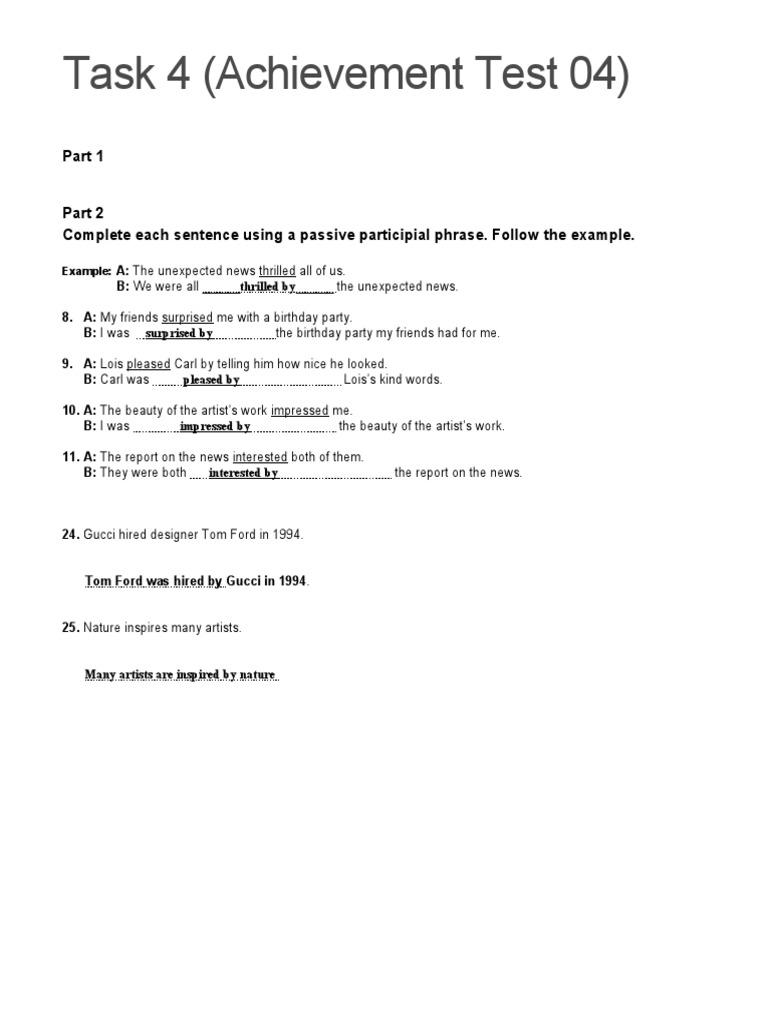 Task 4 (Achievement Test 4) | PDF | Language Arts & Discipline | Art