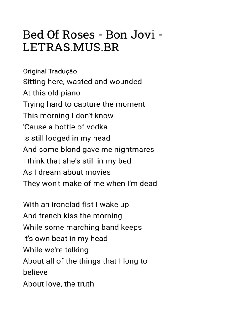 Bed of Roses Bon Jovi PDF