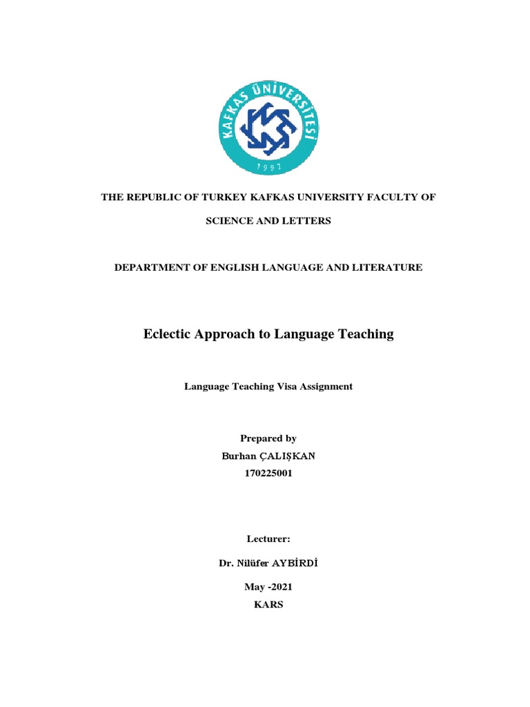Eclectic Approach To Language Teaching PDF Language Education