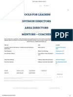 Tools For Leaders Division Directors Area Directors Mentors - Coaches