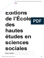 Éditions de L'école Des Hautes Études en Sciences Sociales