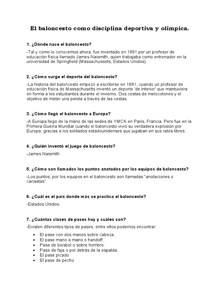El Baloncesto Como Disciplina Deportiva y Olímpica - Anyeudi | PDF | Ocio |  Equipos