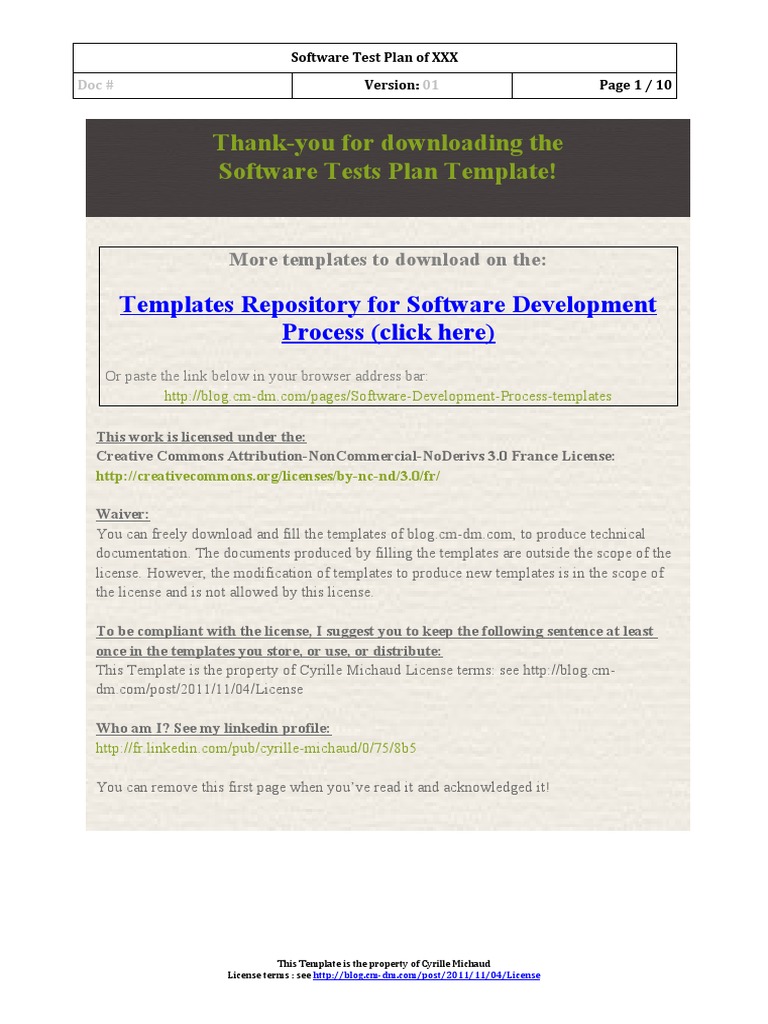 Software Test Plan Template | PDF | Software Testing | Computer Hardware