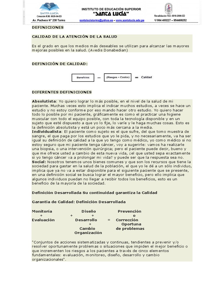 Sesión 11 Calidad en La Atención de La Salud | PDF | Evaluación | Salud ...