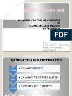 Presentation On: Working Capital Management OF Micro, Small & Medium Enterprises
