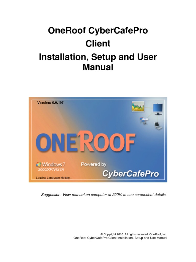 One Roof Cyber Cafe Pro Mcs Server Manuals