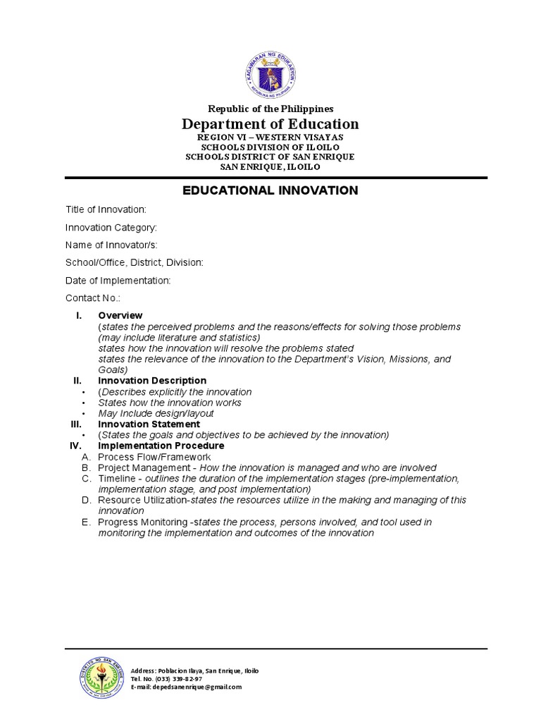 Educational Innovation in San Enrique | PDF | Innovation | Economies