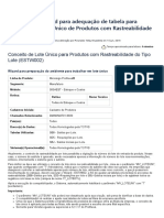 PEST10009 - Wizard para adequação de tabela para Conceito de Lote Único de Produtos com Rastreabilidade do Tipo Lote - Linha Microsiga Protheus - TDN
