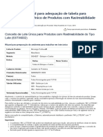 PEST10009 - Wizard para Adequação de Tabela para Conceito de Lote Único de Produtos Com Rastreabilidade Do Tipo Lote - Linha Microsiga Protheus - TDN