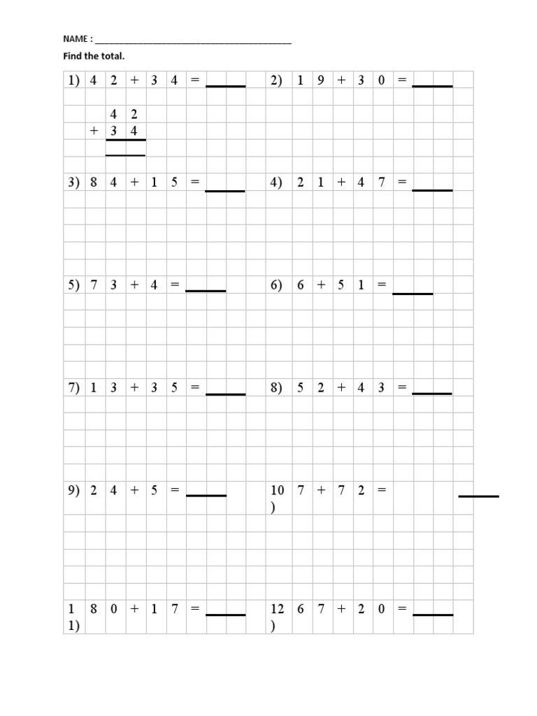 Find The Total.: NAME | PDF