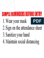 Simple Reminders Before Entry