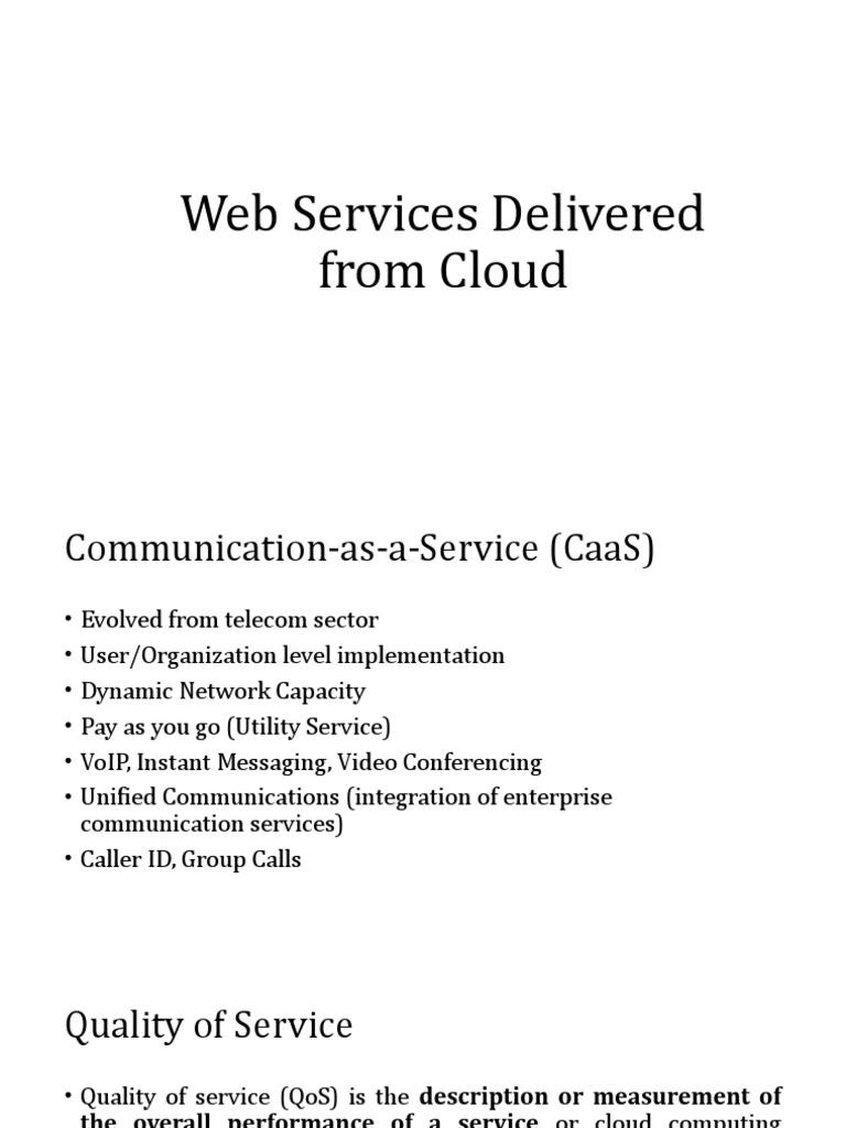 Cloud Communication & Service Solutions | PDF | Quality Of Service ...