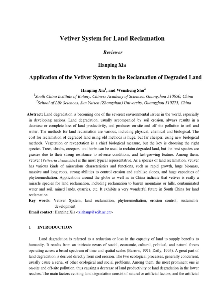 Land reclamation Organic Matter Soil