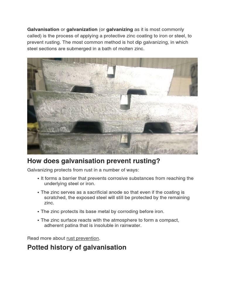 How Does Galvanisation Prevent Rusting? PDF Galvanization Rust