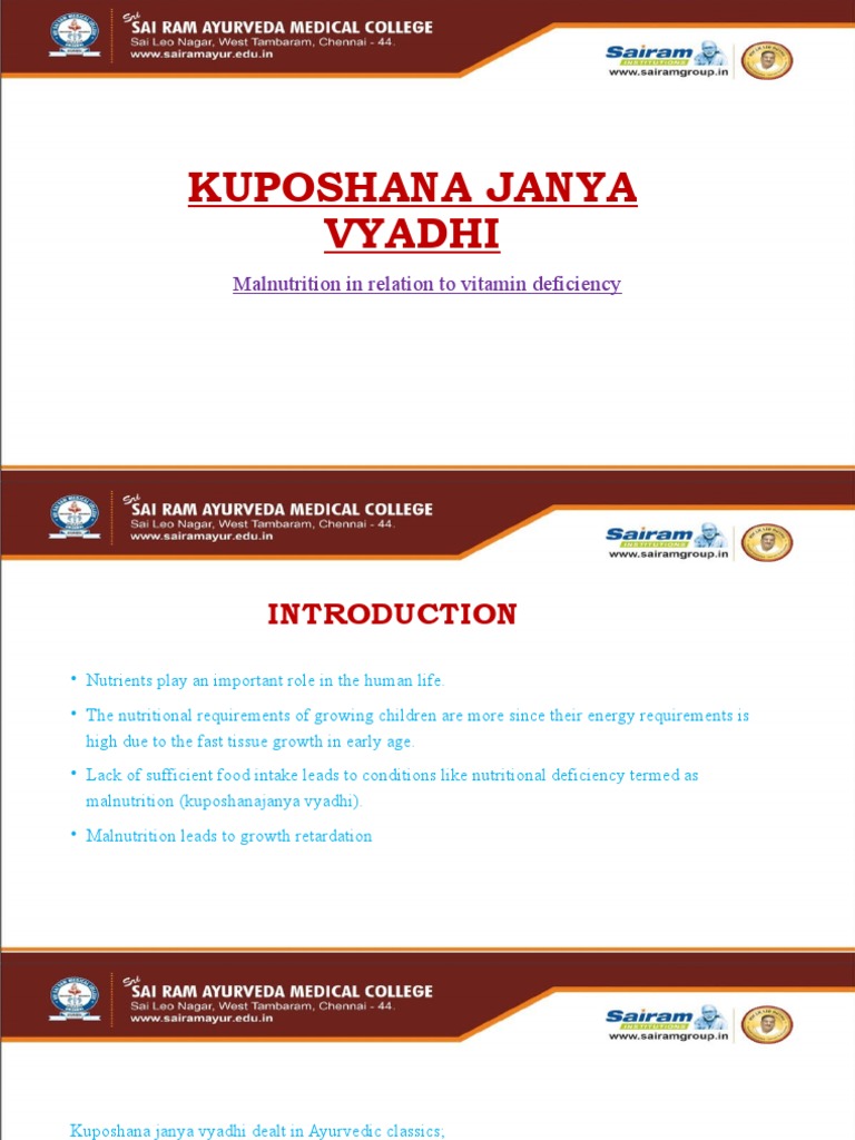 Kuposhana Janya Vyadhi and Vitamins | PDF | Vitamin C | Vitamin