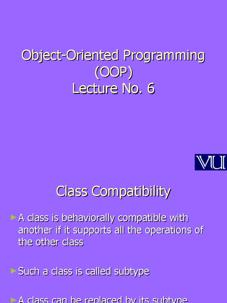 Object-Oriented Programming (OOP) Lecture No. 6 | PDF | Shape ...