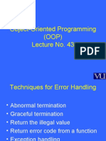 OOP Lecture 43 - Exception Handling for Error Handling in C