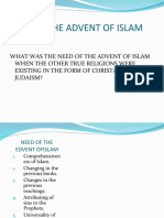 Need of The Advent of Islam