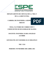 Duy Sebastian P1 Factores de correccion de velocidad y Coeficientes de rugosidad de Manning