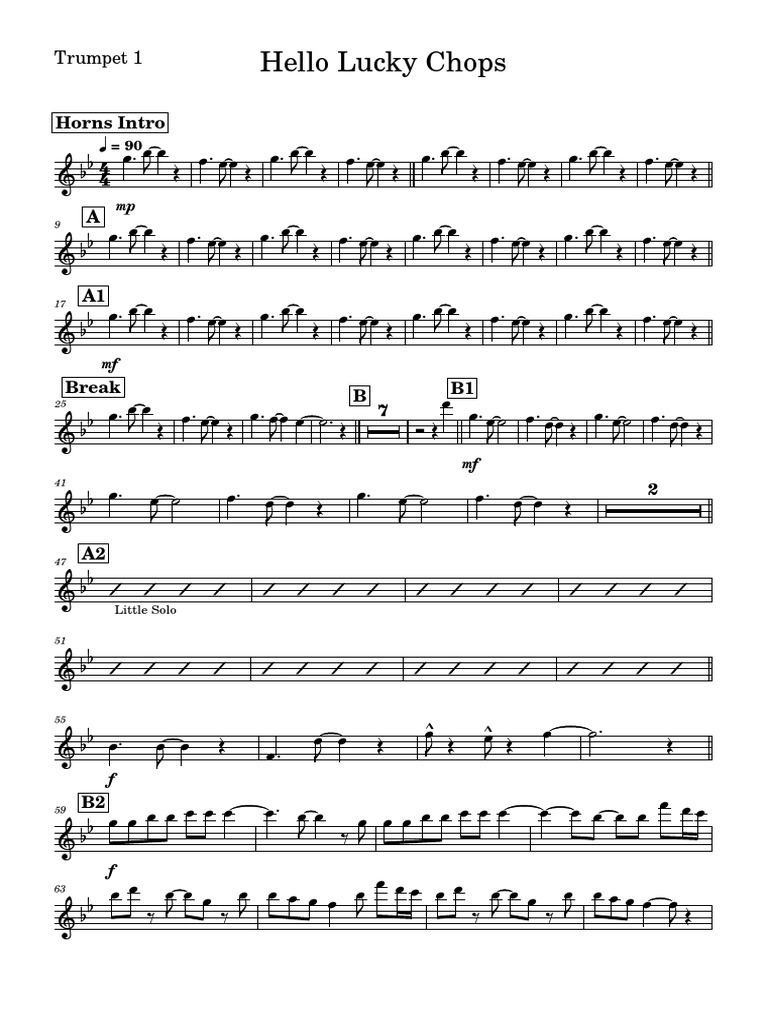 Hello Lucky Chops Trumpet 1 PDF