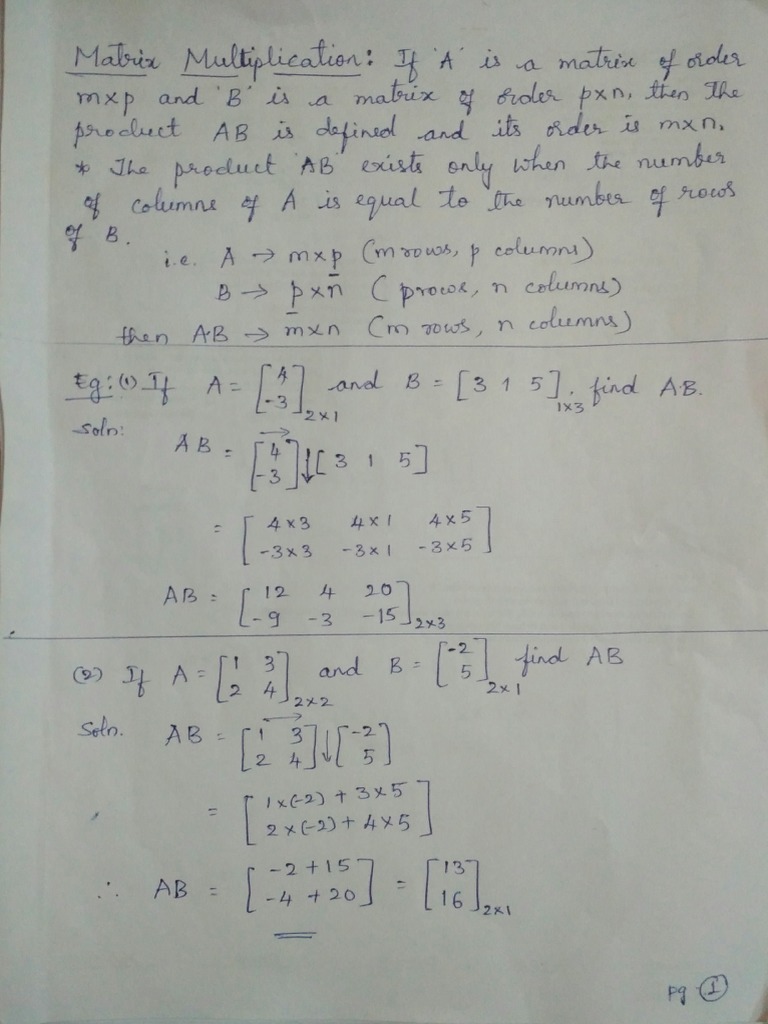Matrix Multiplication PDF