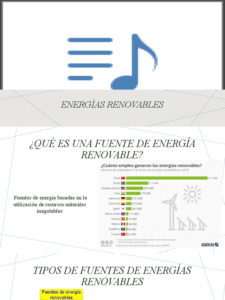 Tipos y Ventajas de Energías Renovables | PDF | Energía renovable ...