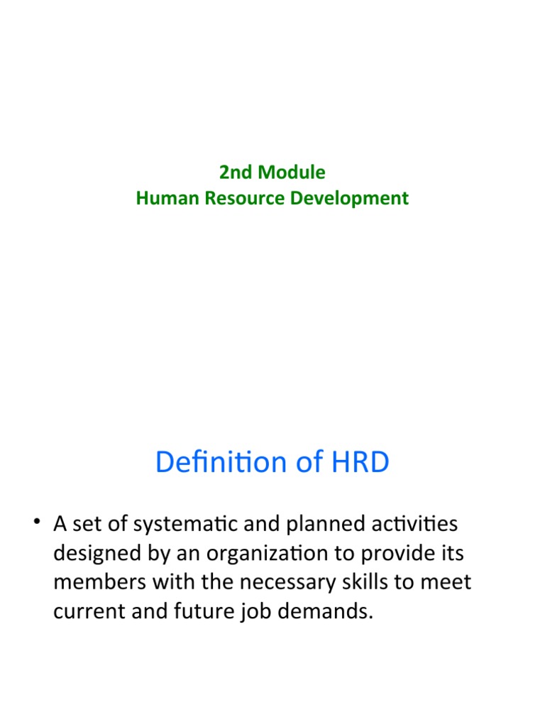 2nd Module Human Resource Development | PDF | Human Resource Management ...