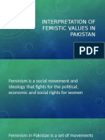 Interpretation of Femistic Values in Pakistan: This Study Resource Was Shared Via