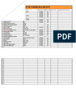 List of Chemicals On Site