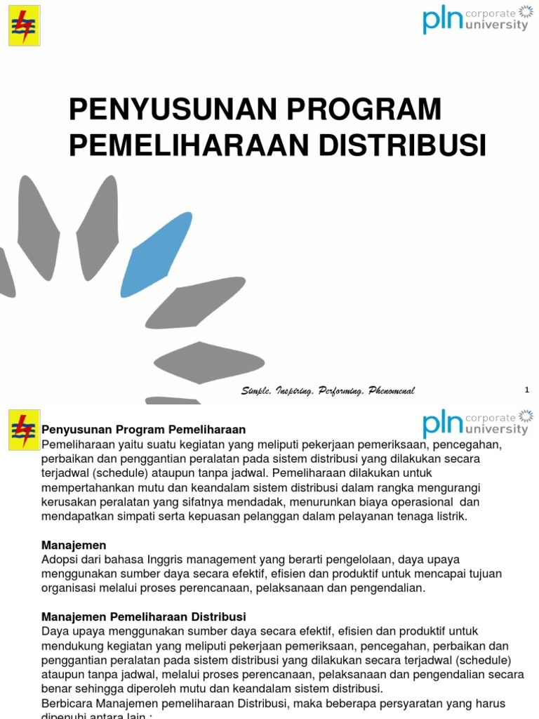 Program Pemeliharaan Distribusi PLN | PDF