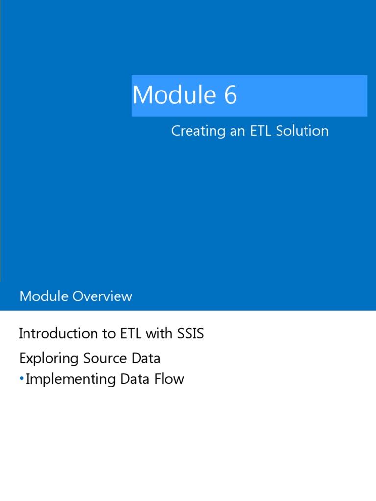 Creating An ETL Solution | PDF | Databases | Microsoft Sql Server
