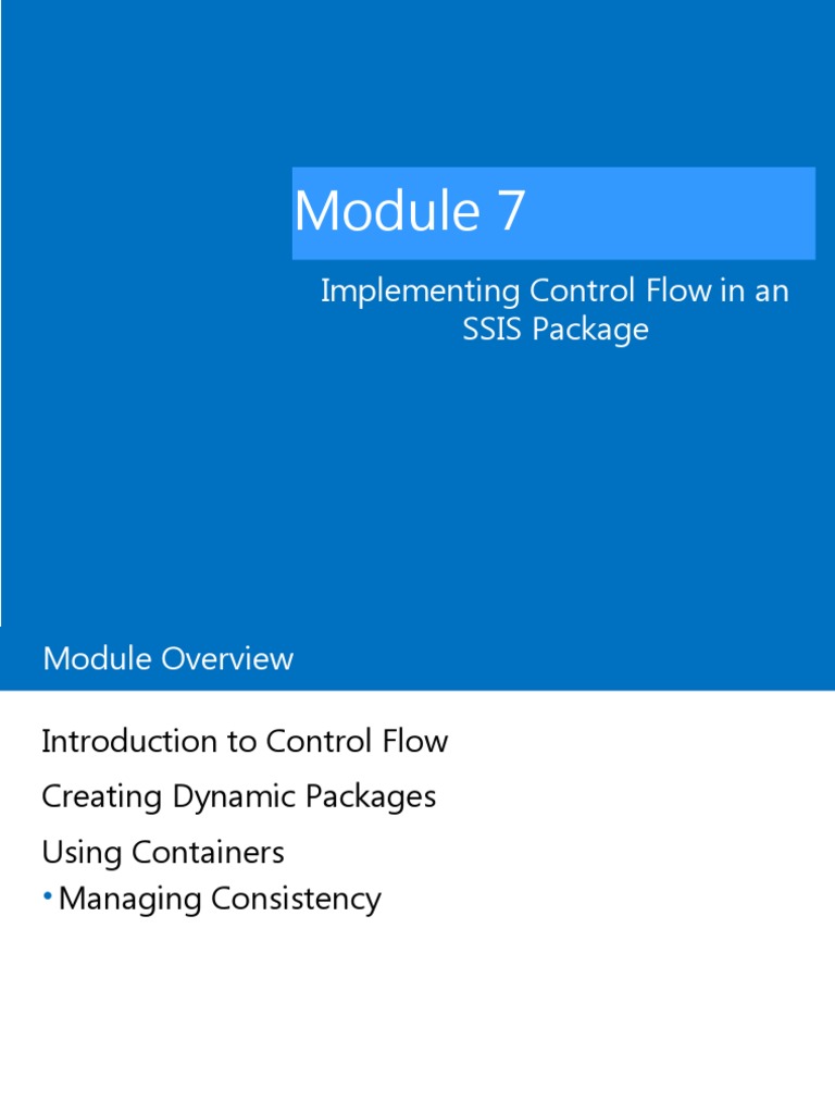 Implementing Control Flow in An SSIS Package | PDF | Control Flow ...
