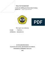 This Report Was Written For Fulfilling The Intermediate Reading Assignment On (Topic of Practicum)