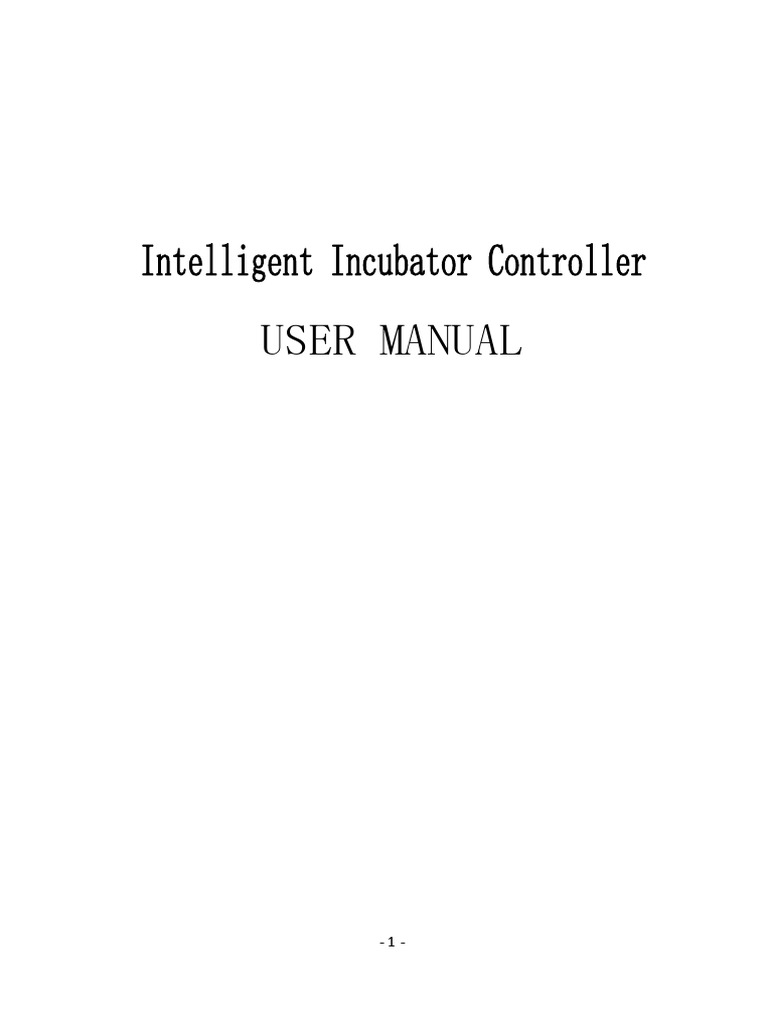Intelligent Incubator Controller Manual | PDF | Relative Humidity ...