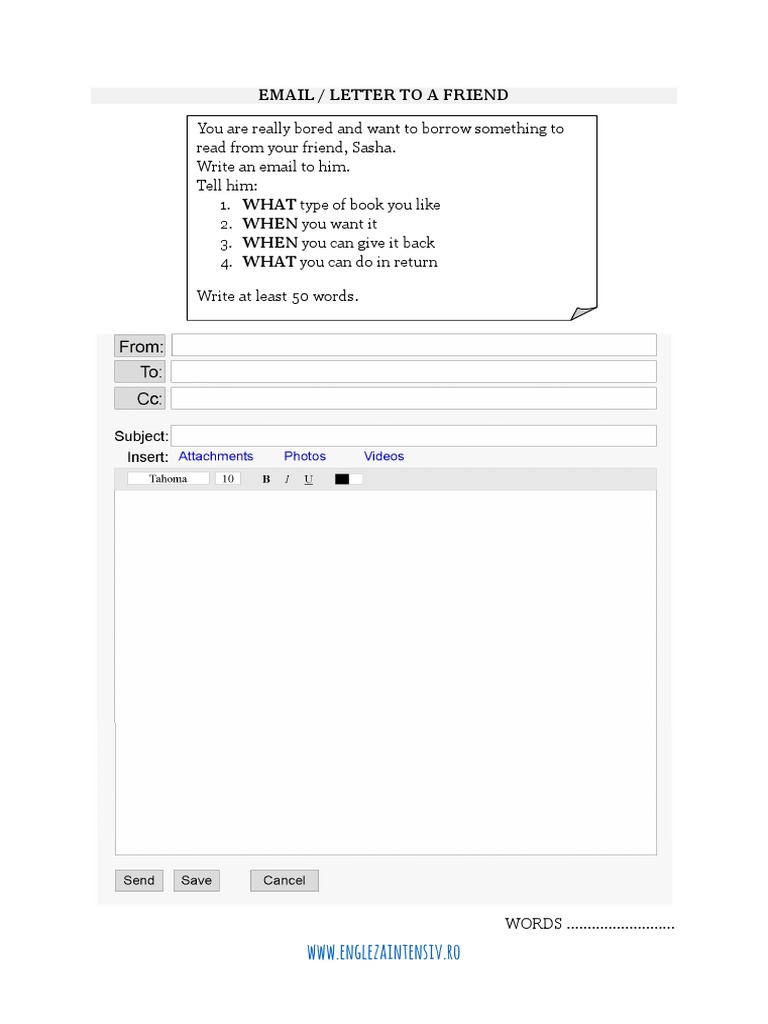 WWW - Englezaintensiv.ro: Email / Letter To A Friend | PDF