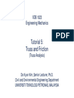 Tutorial 5: Truss and Friction: VDB 1023 Engineering Mechanics
