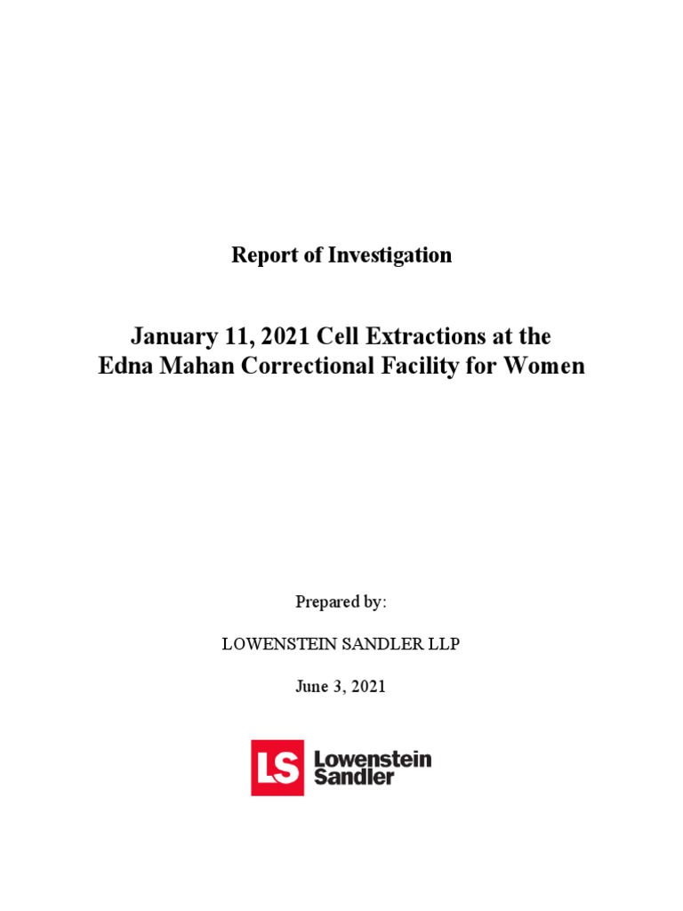Edna Mahan Report of Investigation | PDF | Solitary Confinement | Prison