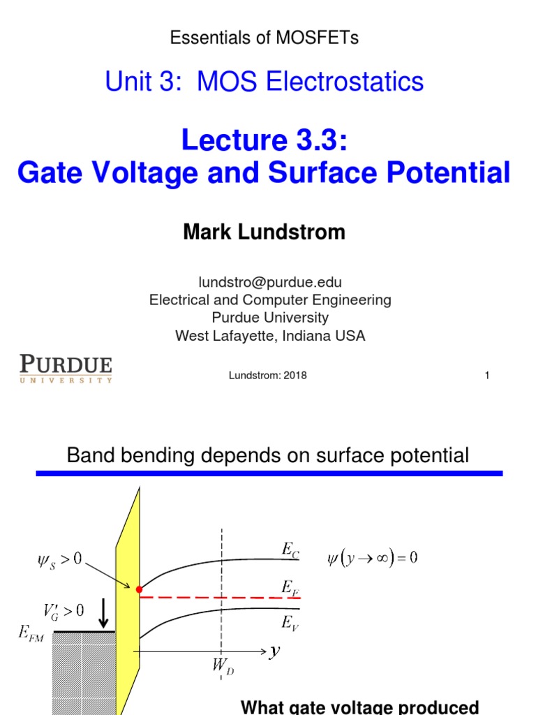 Unit 3: MOS Electrostatics: Gate Voltage and Surface Potential | PDF ...