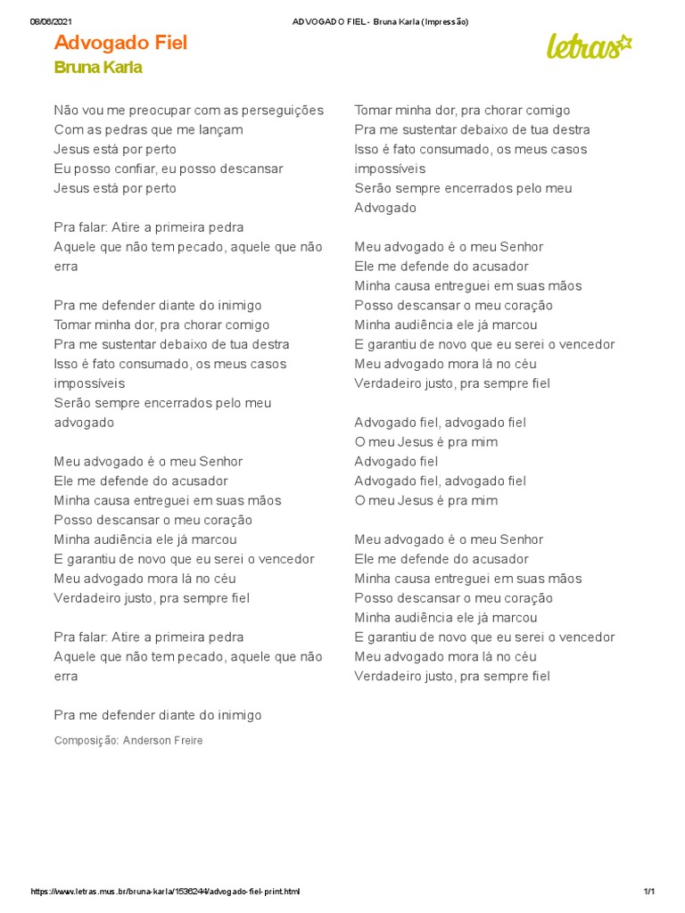 Louvor de Um Fiel - Letra, PDF, Céu