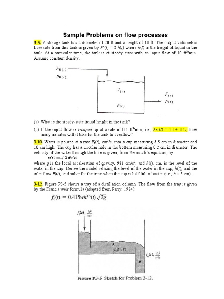 Flow Processes in Water Tanks and Weirs | PDF | Steady State | Fluid ...
