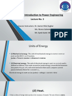 Course: Introduction To Power Engineering: Lecture No. 3