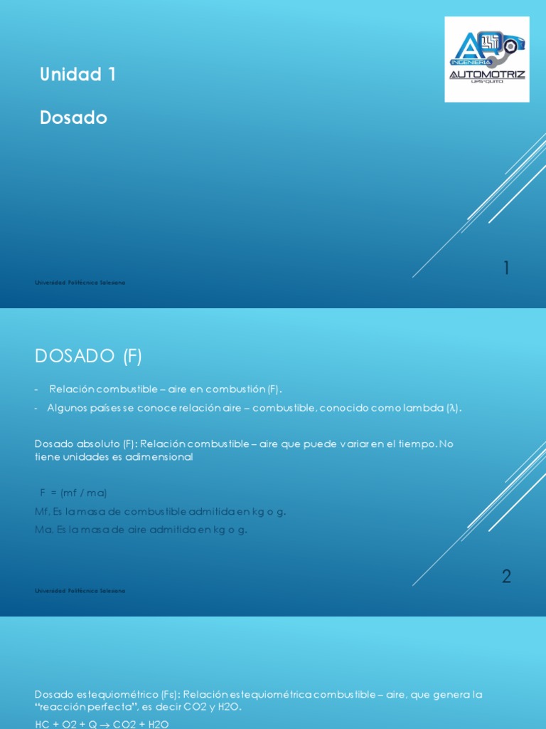 Definición y tipos de dosado en motores | PDF