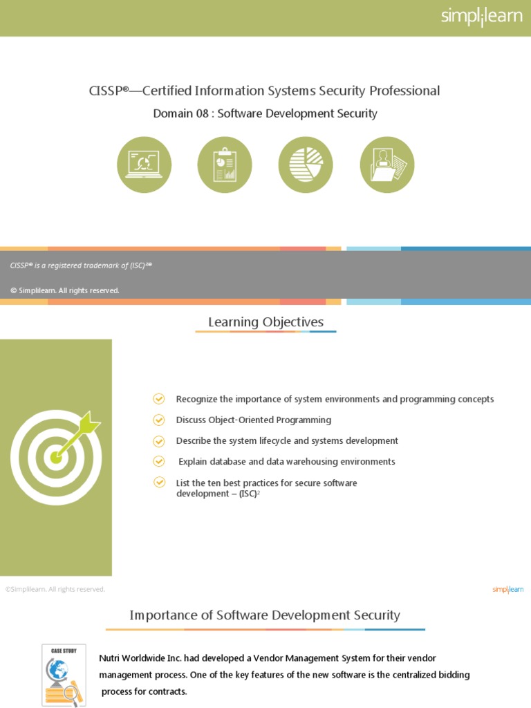 Domain 08 - Software Development Security | PDF | Object (Computer ...