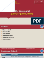 SQL Commands: (View, Sequence, Index)