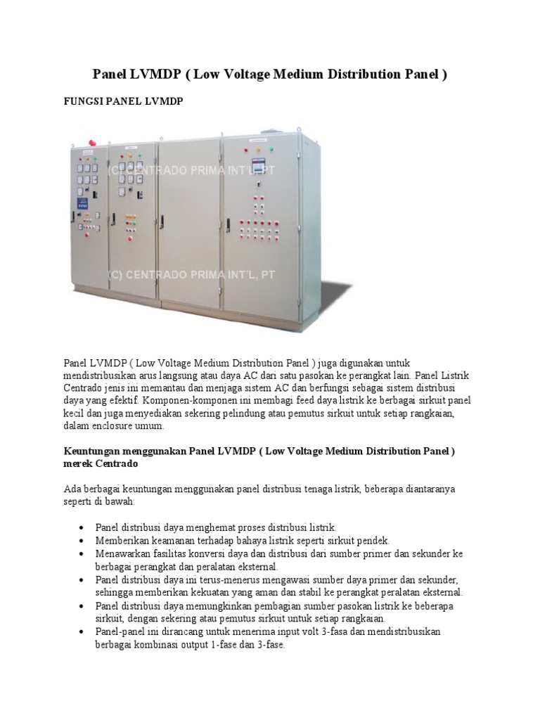 Panel LVMDP | PDF