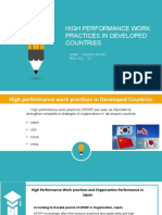 High Performance Work Practices in Developed Countries: Name: Kashaf Amjad Roll No: 20