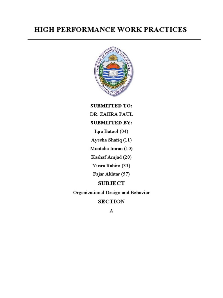 High-Performance Work Practices Overview | PDF | Organizational Culture ...