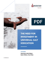 The Need For Investment in Universal Salt Iodization