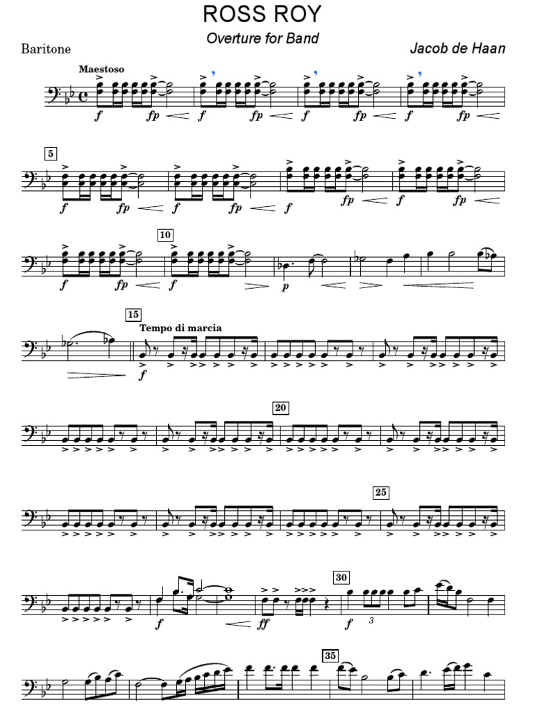 Ross Roy Overture for Band | PDF | Tempo | Rhythm And Meter