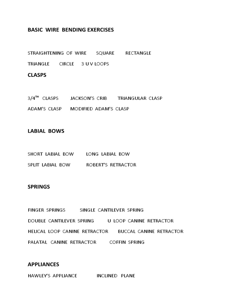 Basic Orthodontic Wire Bending Exercises | PDF | Art | Classics